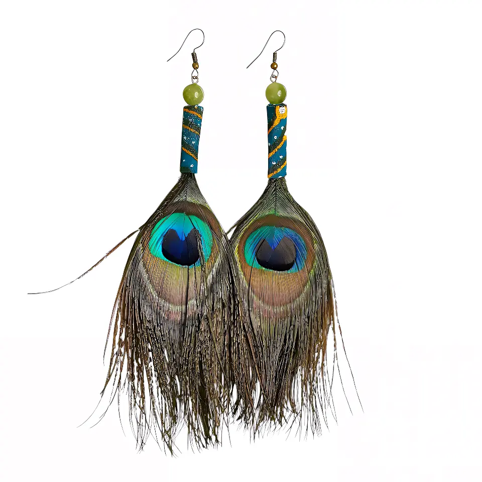 Dazzling Peacork feather Earrings