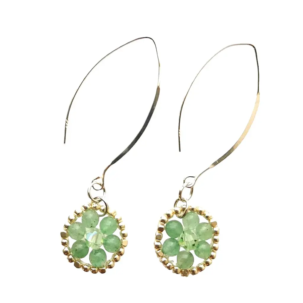 Aventurine & Swarovski Earrings