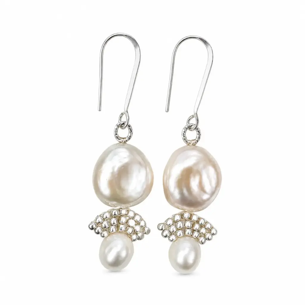 Baroque Pearl Cascade Earrings
