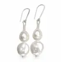 Double Pearl Drop Earrings