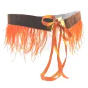 Adjustable Orange Ostrich Feather Belt
