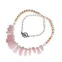 Rose Quartz & Freshwater Pearl Necklace