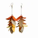 Elegant Curved Genuine Leather Earrings