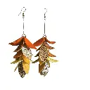 Elegant Curved Genuine Leather Earrings