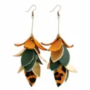 Elegant Curved Genuine Leather Earrings
