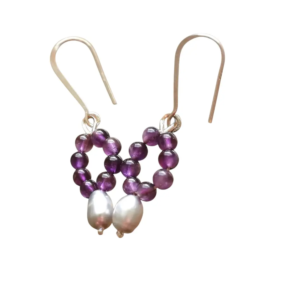 Elegant Amethyst & Freshwater Pearl Earrings