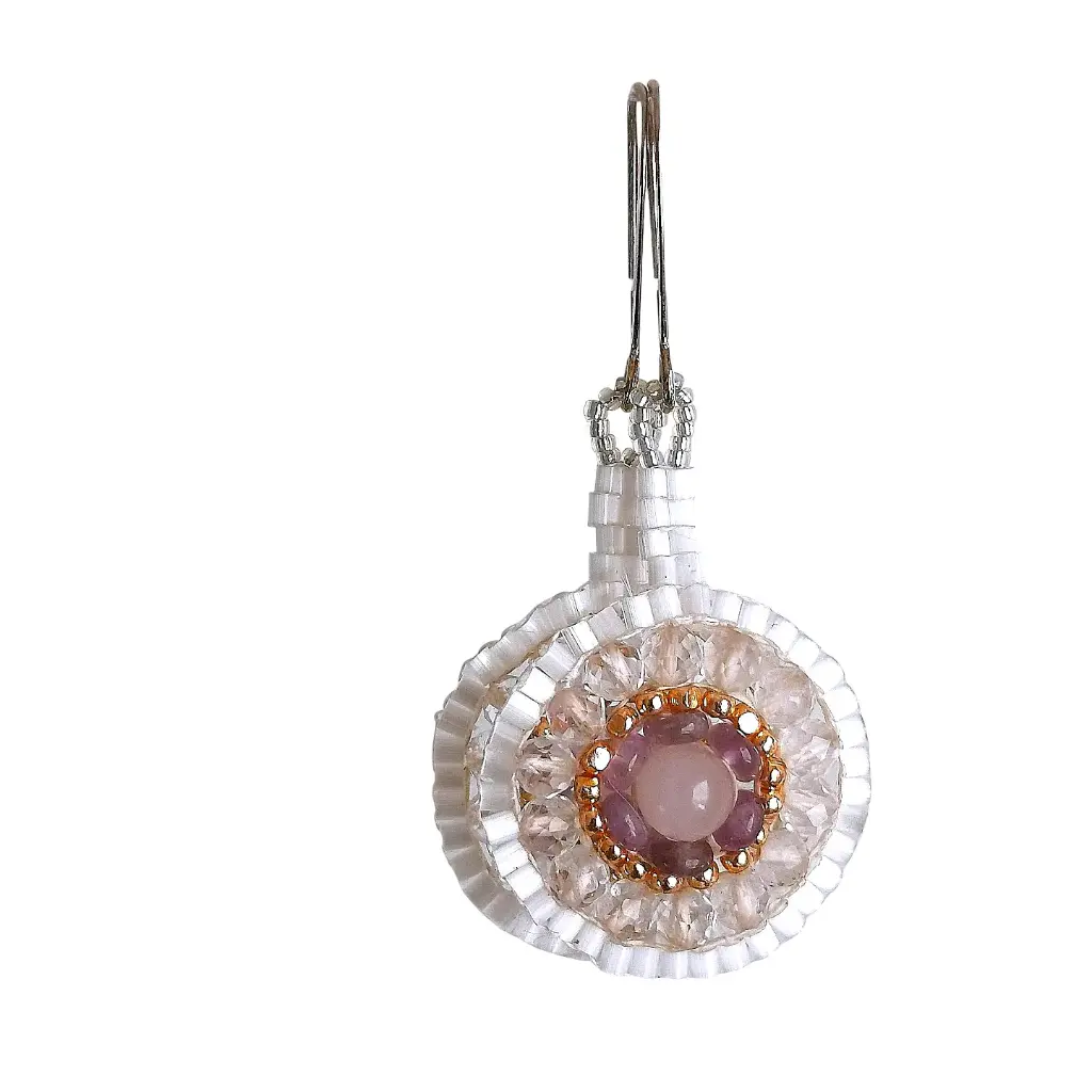 Rose Quartz& Amethyst stones Earrings