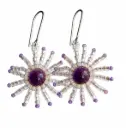  Amethysts & Japanese Seed bead  Earrings