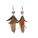 Curved Genuine Leather Tasse Earrings