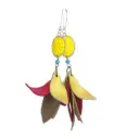 Curved Genuine Leather tasse Earrings