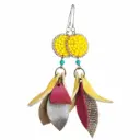 Sunburst Leather Bloom Earrings