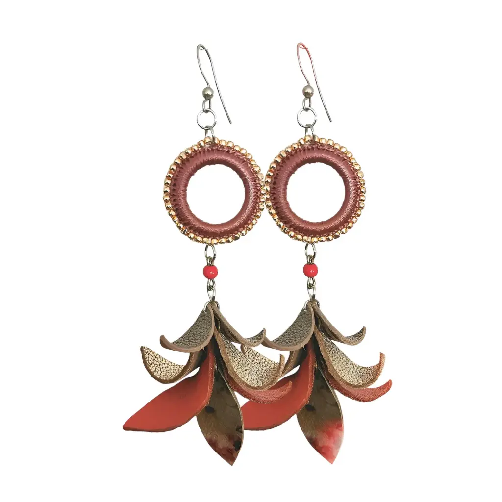Weaved & Crochet Leather Tassel Earrings