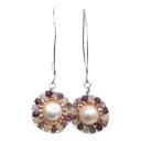 Amethysts & Freshwater Pearl Earrings