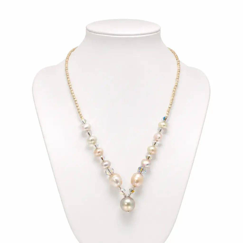Swarovski Crystal & Freshwater Pearl Drop Necklace