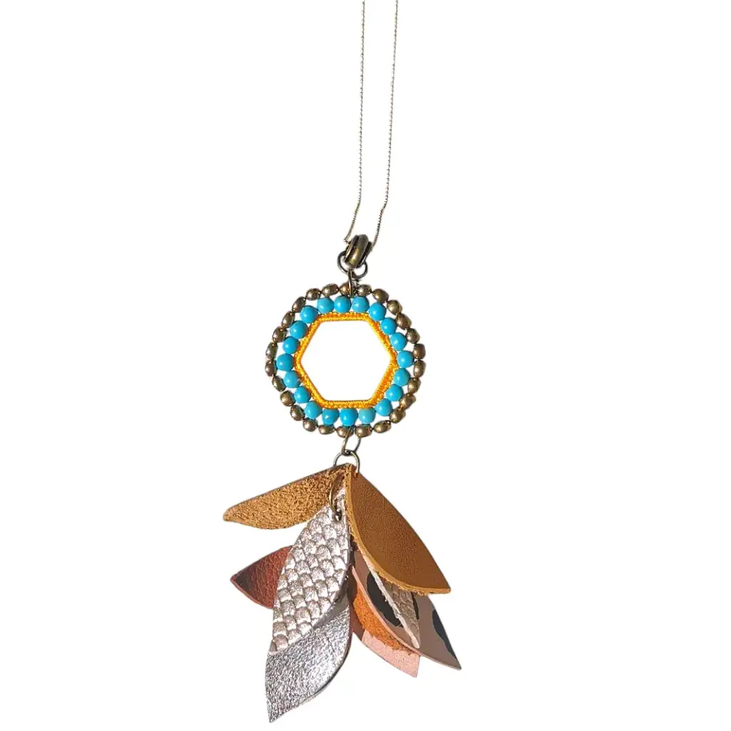 Multi colour Leather Tassel Necklace