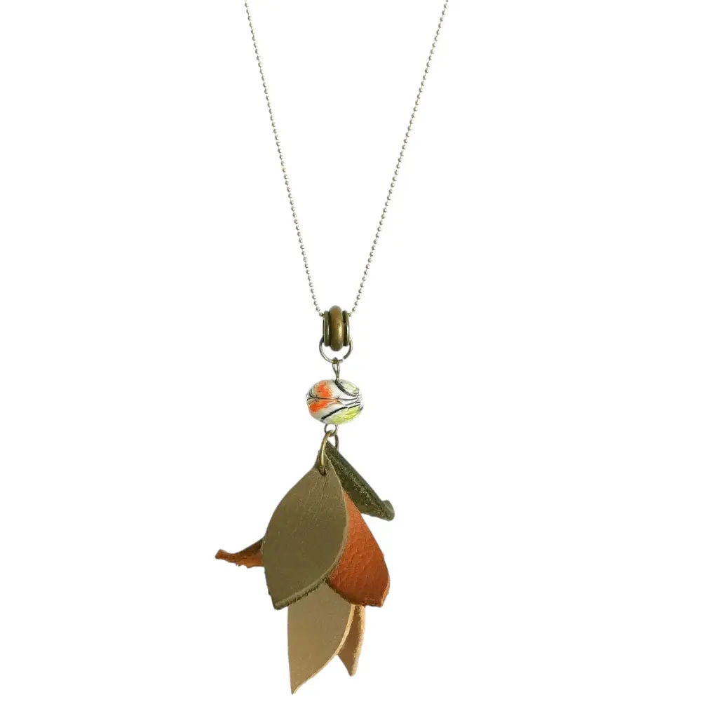 Multi colour Leather Tassel Necklace