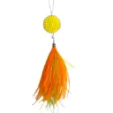 Orange Crystal & Ostrich Feather Necklace