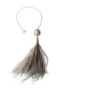 Grey Ostrich feather & gemstone necklace
