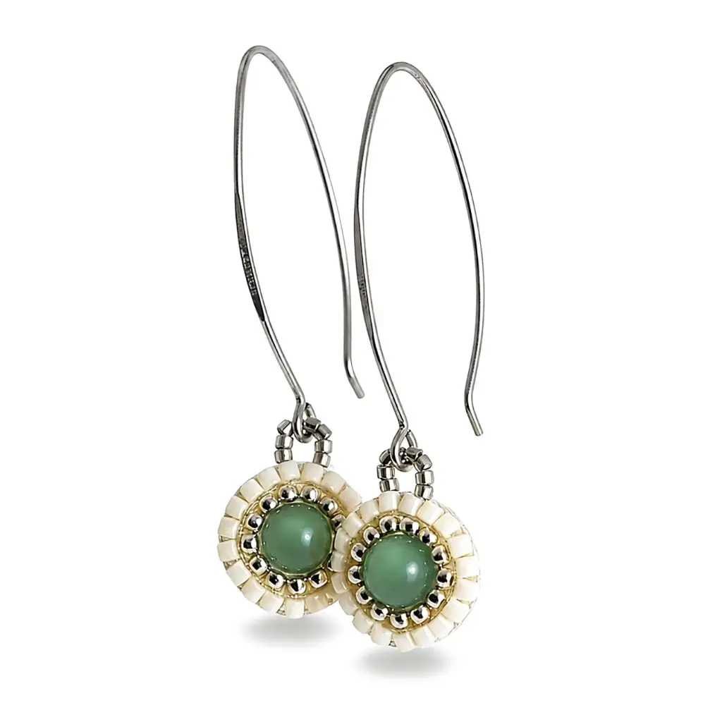 Long green aventurine earring
