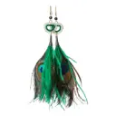 Luxurious Teal Statement Ostrich Feather & Peacock Earrings