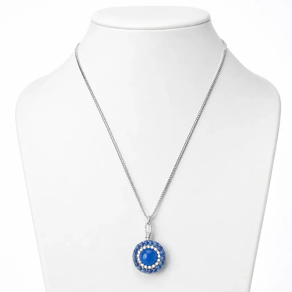 Royal blue semi-precious stone necklace 