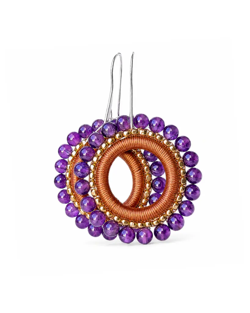 Amethyst Crochet Statement Earrings