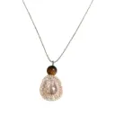Beige crystal Teardrop Necklace 