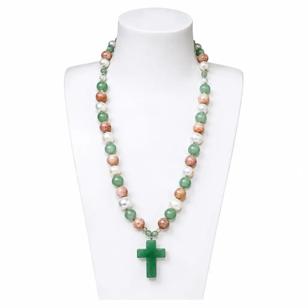 Handcrafted Gemstone Cross Necklace
