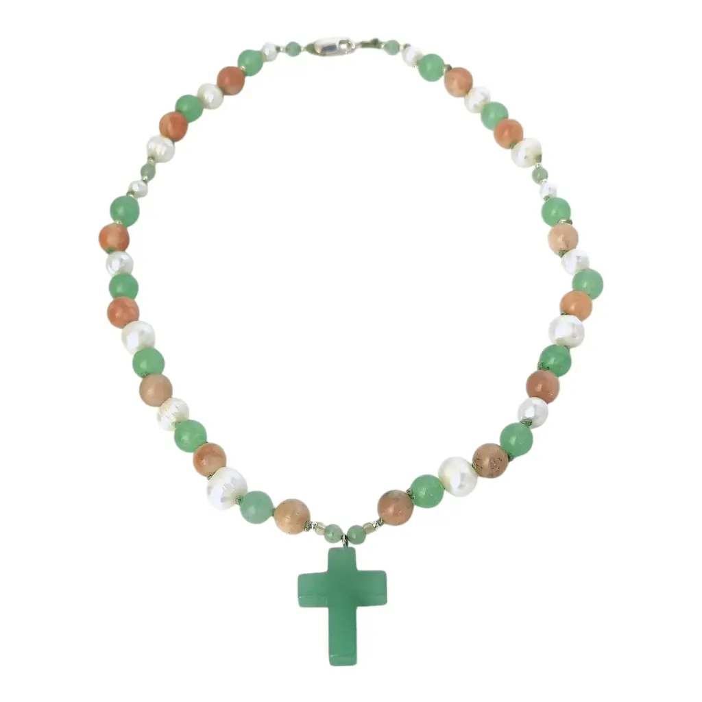 Knotted multi colour Pearl & Gemstones necklace