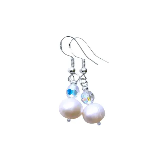 Freshwater Pearl & Swarovski crystal Earrings