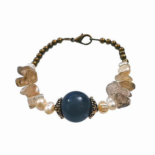 [Brc 005] Gemstone Beaded Pearl Bracelet