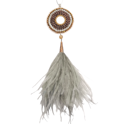 Brown & grey Ostrich feather necklace!
