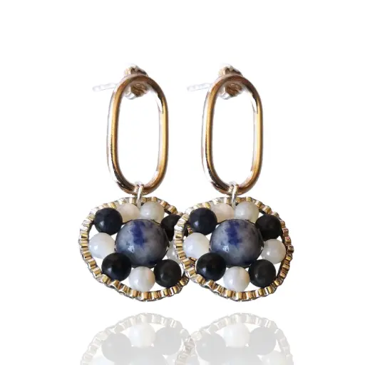 Lapis & Sterling silver Earrings. 