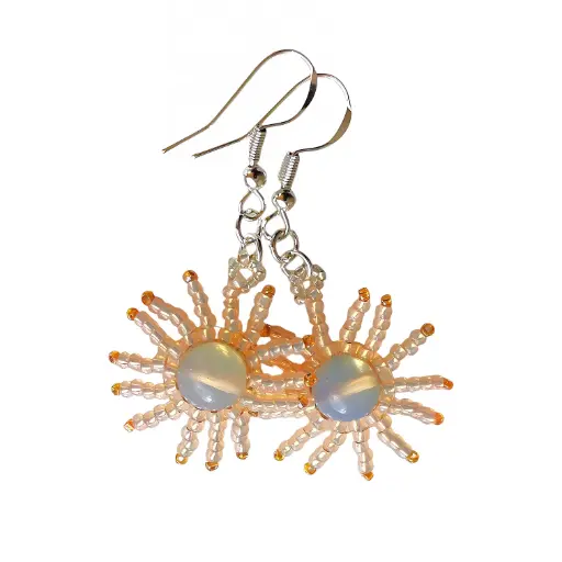 Elegant Moonstone & Japanese Beaded Earrings