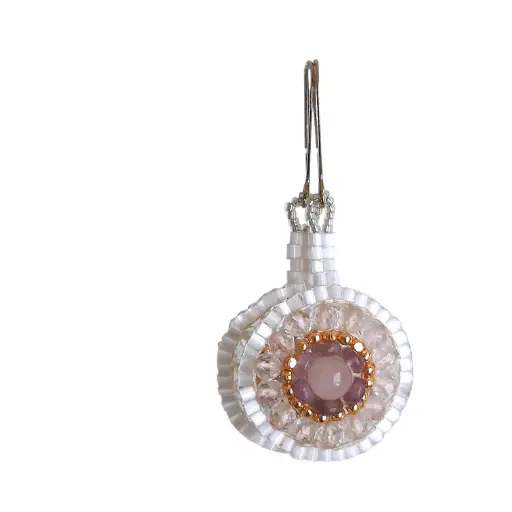 Rose Quartz& Amethyst stones Earrings