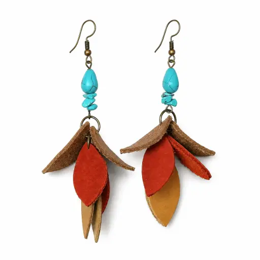 [ER 018] Genuine Leather Tassel Earrings