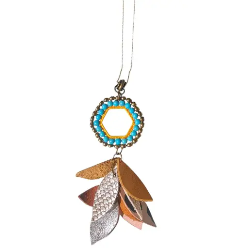 Multi colour Leather Tassel Necklace