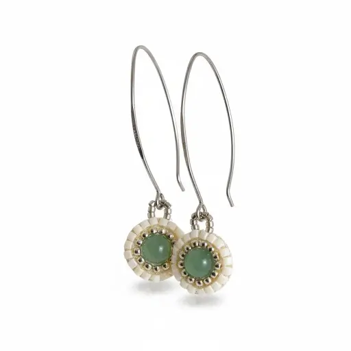 Long green aventurine earring