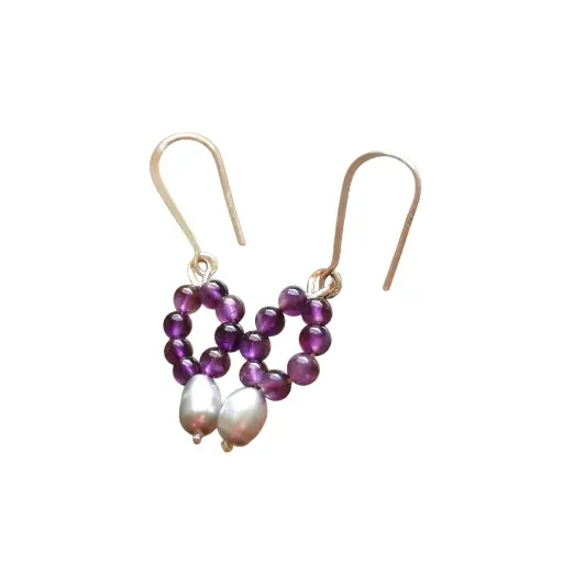Elegant Amethyst & Freshwater Pearl Earrings