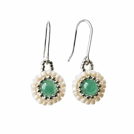 Small green aventurine earring