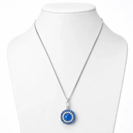 Royal blue semi-precious stone necklace 
