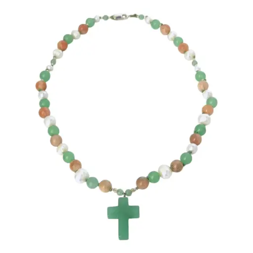 Knotted multi colour Pearl & Gemstones necklace